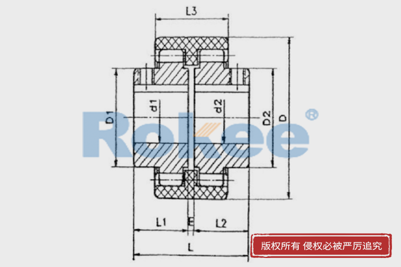 NL聯(lián)軸器結(jié)構圖,NL型聯(lián)軸器剖析圖